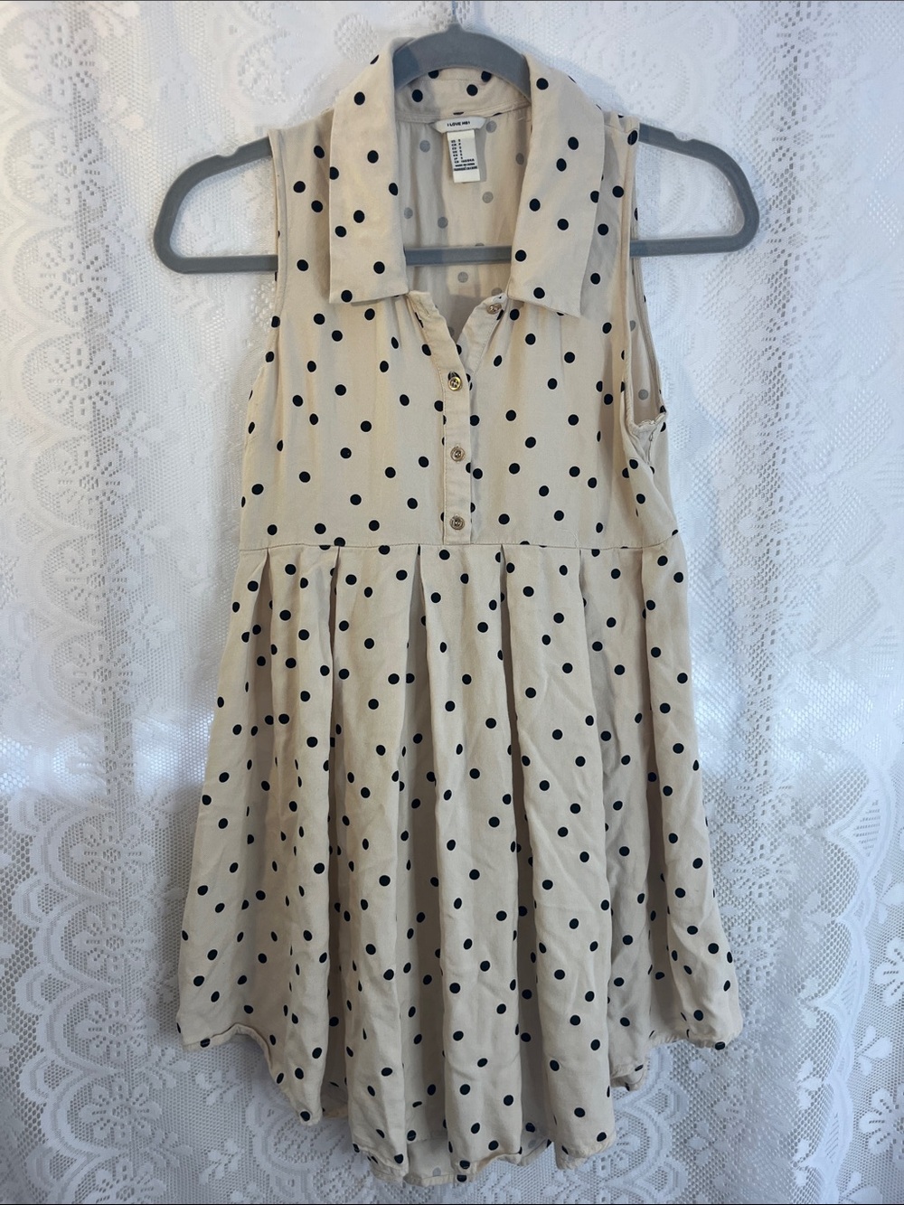 😻5for$15😻Love HB1 Forever 21 Sleeveless Polka Dot Collared Dress
